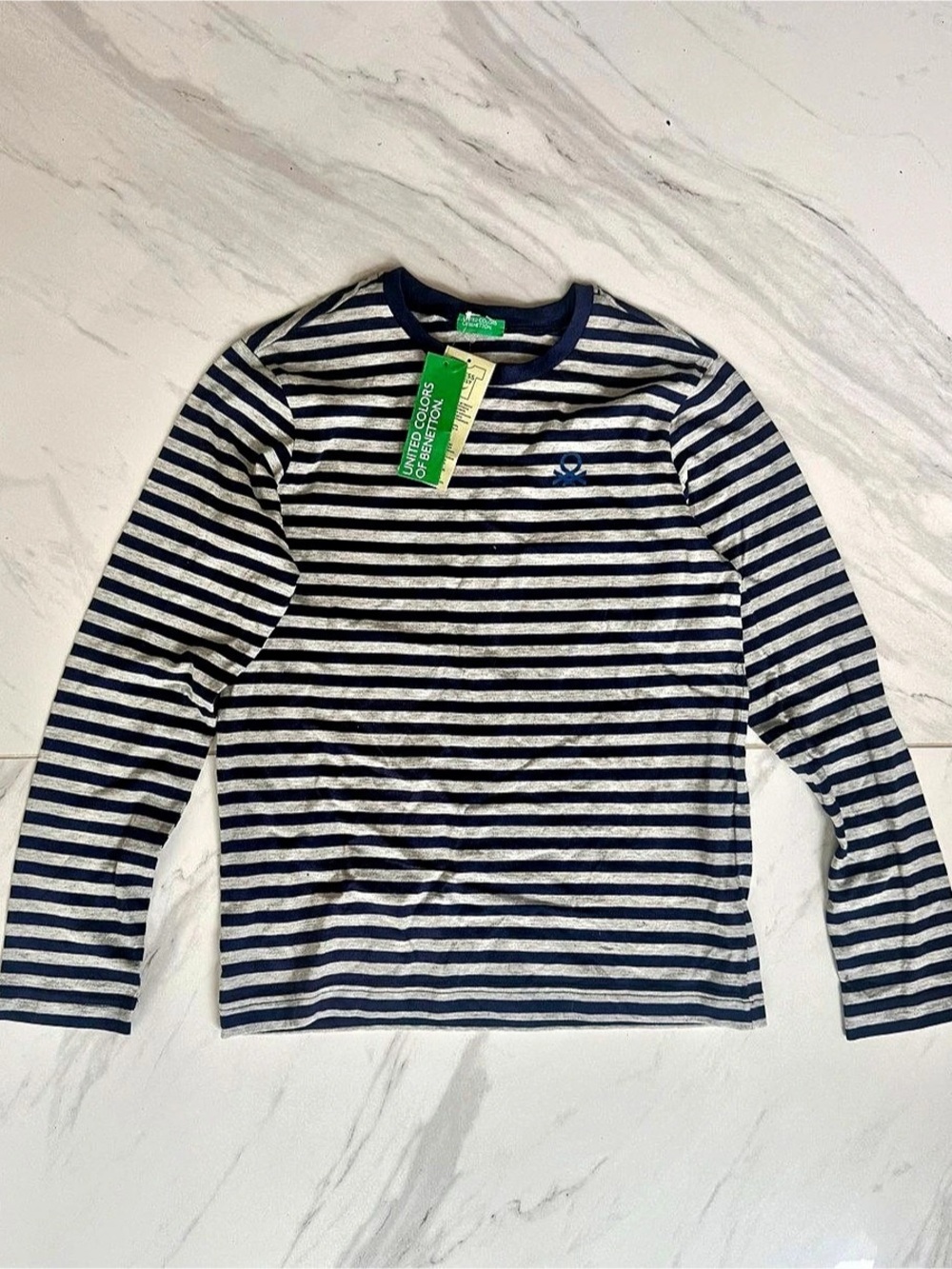 NWT United Colors of Benetton Boys Long Sleeve Striped Tee Size XL